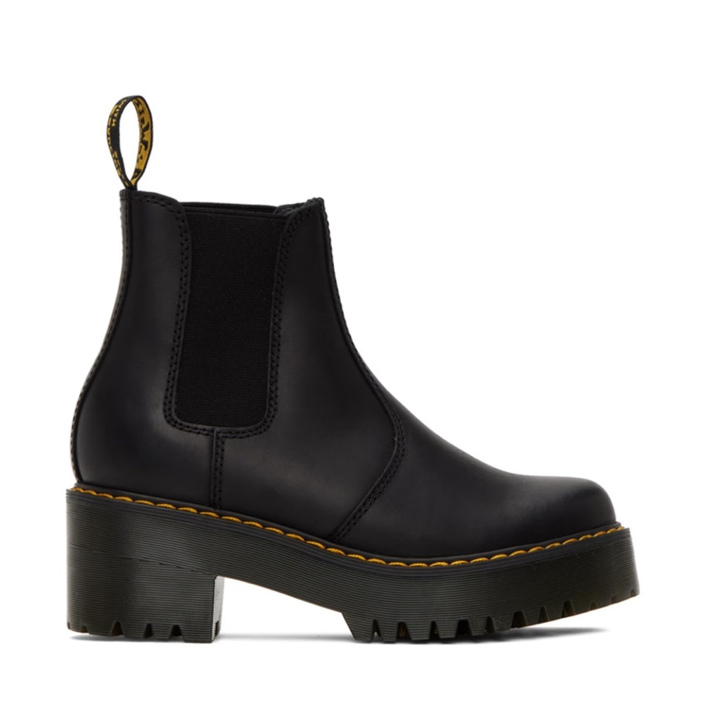 Black Chunky Chelsea Boots